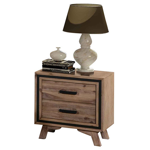 Seashore Bedside Table Silver Brush
