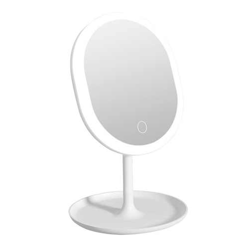 20cm White Rechargeable LED Light Makeup Mirror Magnification Tabletop Vanity Home Decor