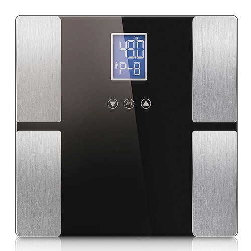 Black Digital Body Fat Scale Bathroom Scales Weight Gym Glass Water LCD Electronic