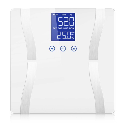 Digital Body Fat Scale Bathroom Scales Weight Gym Glass Water LCD Electronic White