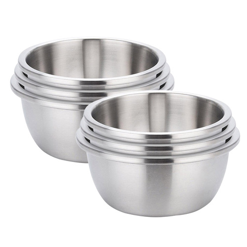 2X 3Pcs Deepen Matte Stainless Steel Stackable Baking Washing Mixing Bowls Set Food Storage Basin