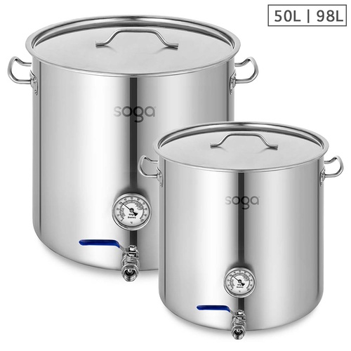 Stainless Steel Brewery Pot 50L 98L With Beer Valve 40CM 50CM