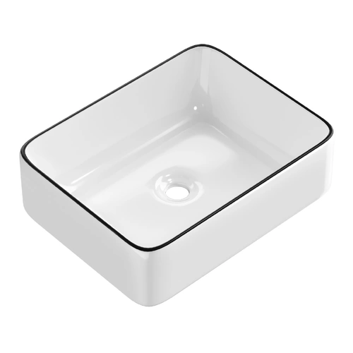 Bathroom Basin Ceramic Vanity Sink Hand Wash Bowl Above Counter 48 x 37 cm
