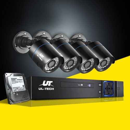 UL-Tech CCTV Security System 2TB 4CH DVR 1080P 4 Camera Sets