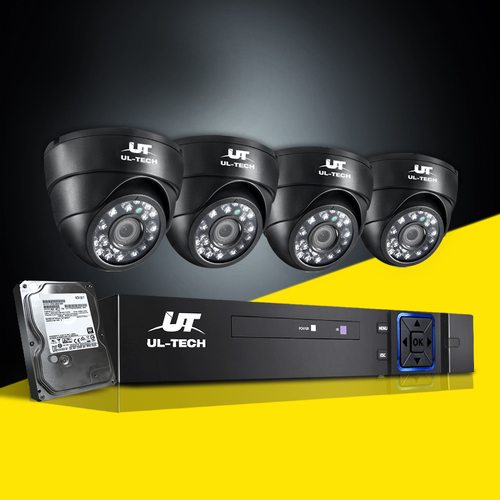 UL-tech CCTV Security Home Camera System DVR 1080P Day Night 2MP IP 4 Dome Cameras 1TB Hard disk