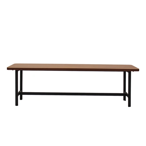  1x Dining Table +1x Bench Set Steel Home Kitchen Farmhouse Brown