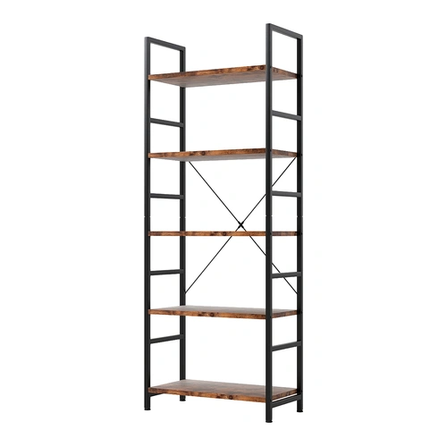 5-Tier Industrial Bookshelf Bookcase 157.5cm