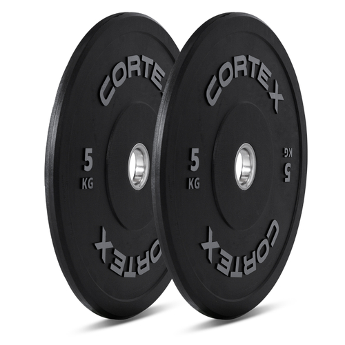 CORTEX 5kg Black Series V2 50mm Rubber Olympic Bumper Plate (Pair)