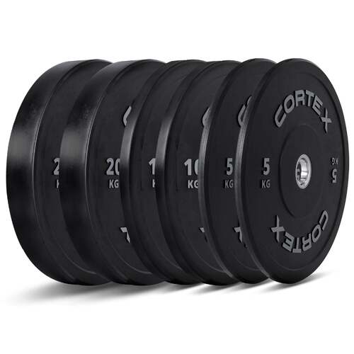 Cortex 70kg Black Series V2 Rubber Olympic Bumper Plate Set 50mm