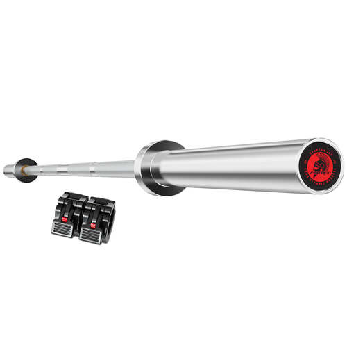 SPARTAN205 7ft 20kg Olympic Barbell (Hard Chrome) with Lockjaw Collars