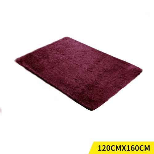Designer Soft Shag Shaggy Floor Confetti Rug Carpet Decor 120x160cm Burgundy
