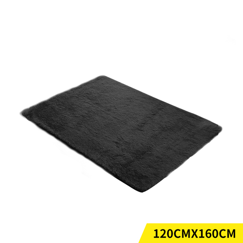 Designer Soft Shag Shaggy Floor Confetti Rug Carpet Home Decor 120x160cm Black