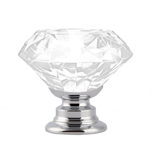 16 Pcs Clear Crystal Knobs Diamond 40mm Large Transparent