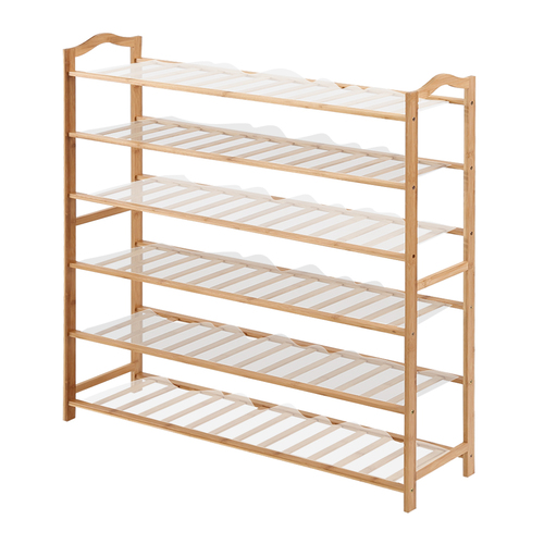 Levede Bamboo Shoe Rack Storage Wooden Organizer Shelf Stand 6 Tiers Layers 90cm