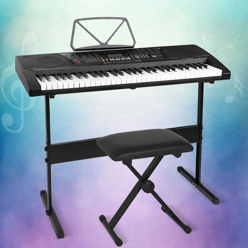 61 Key Digital Electric Piano Keyboard w/ Stand Stool Lighted