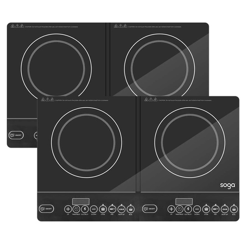 2X Cooktop Portable Induction LED Electric Double Duo Hot Plate Burners Cooktop Stove