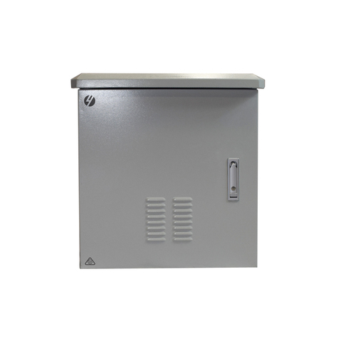 18RU 600mm Wide x 600mm Deep Grey Outdoor Wall Mount Ventilated Cabinet. IP45