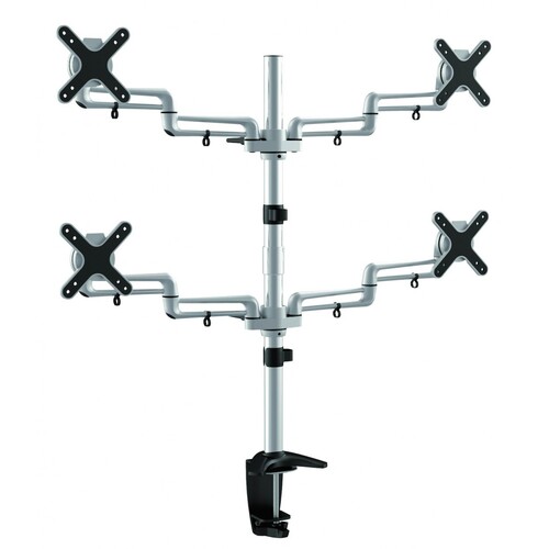  Quadruple Desk Mount Monitor Bracket/Arm: 13"  to  23"