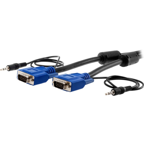 15m SVGA Monitor Cable with 3.5mm Stereo Jack: Male to Male 