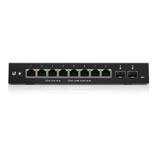 EdgeSwitch 10XP Gigabit Switch | with 8x 1Gbps Ethernert, 24V PoE and 2x 1Gbps SFP