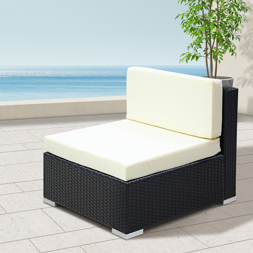  3PC Outdoor Furniture Sofa Set Wicker Rattan Garden Lounge Chair Setting