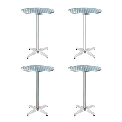 4pcs Outdoor Bar Table Furniture Adjustable Aluminium Cafe Table Round