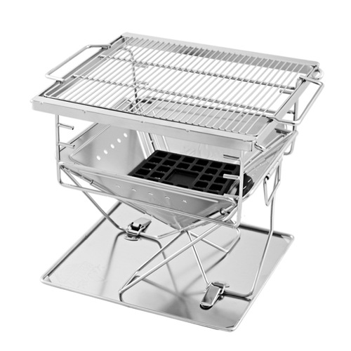 Camping Fire Pit BBQ Portable Folding Stainless Steel Stove Outdoor Pits
