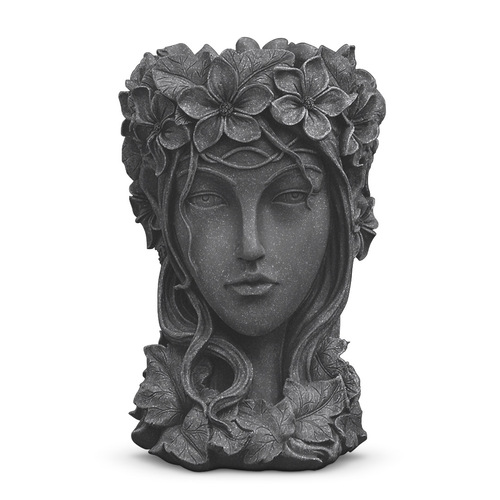 Resin Black Creative Goddess Head Statue Planter Bonsai Flower Succulent Pot Decor