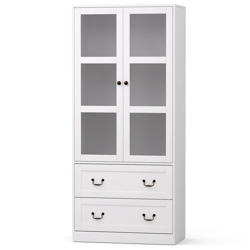 Buffet Sideboard 180 cm Hutch Storage Cabinet Kitchen Drawer Door White