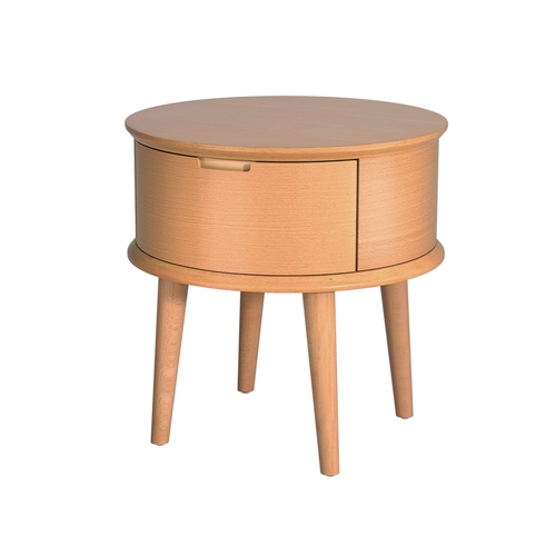 Bedside Table Curved Drawers Side End Table Nightstand Legs Bedroom Oak
