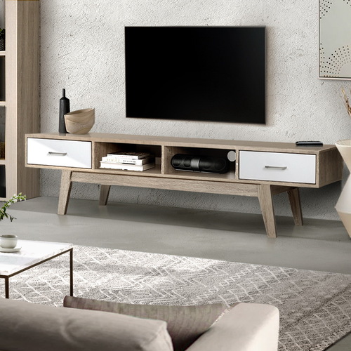 Blunsdon TV Cabinet Entertainment Unit Stand Storage Drawer Scandinavian 180cm Oak