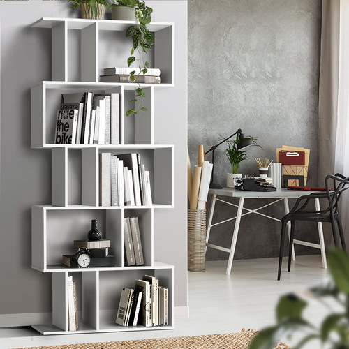 5 Tier Bookshelf Display Shelf CD Cabinet Bookcase Stand Storage White