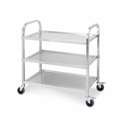 3 Tier 95x50x95cm Stainless Steel Kitchen Dinning Food Cart Trolley Utility Size Large