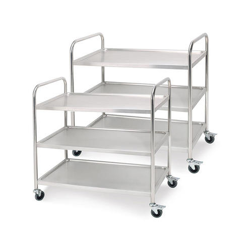 2X 3 Tier 95x50x95cm Stainless Steel Kitchen Dinning Food Cart Trolley Utility Size Large