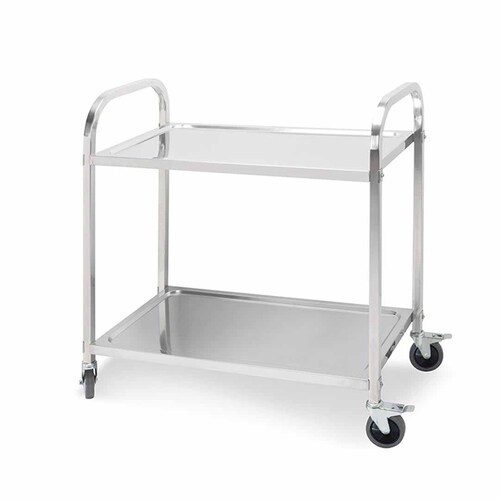 2 Tier 85x45x90cm Stainless Steel Kitchen Dining Food Cart Trolley Utility Medium
