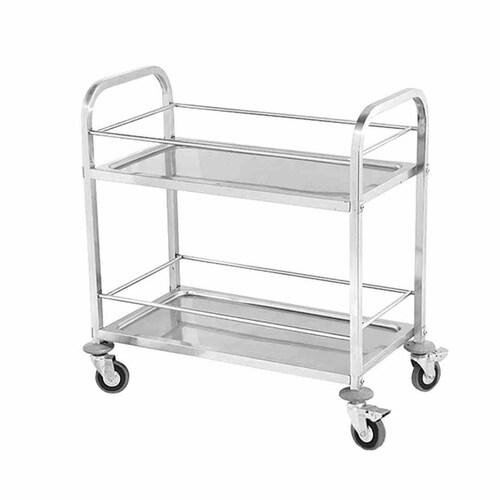2 Tier 95x50x95cm Stainless Steel Drink Wine Food Utility Cart Large