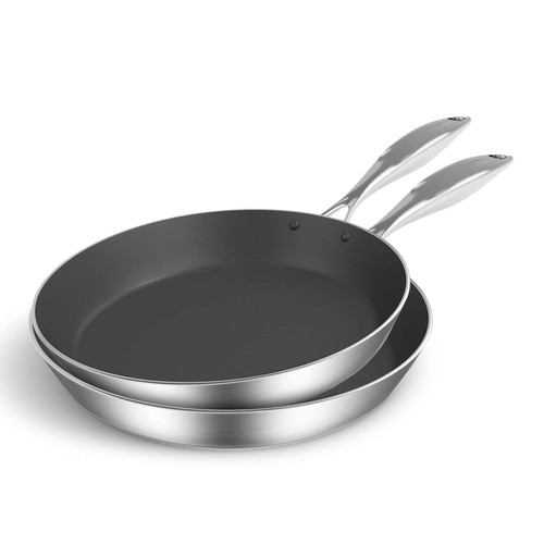 Stainless Steel Fry Pan 22cm 32cm Frying Pan Induction Non Stick Interior