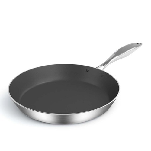 Stainless Steel Fry Pan 24cm Frying Pan Induction FryPan Non Stick Interior