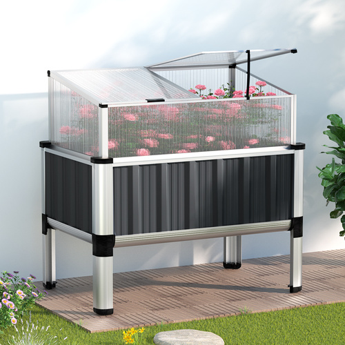 Garden Bed 80x49x74cm Greenhouse Planter Box Raised Galvanised Herb