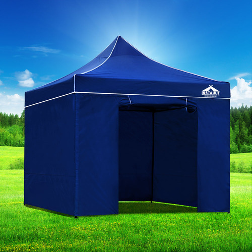 Gazebo Pop Up Marquee 3x3m Folding Wedding Tent Gazebos Shade Blue