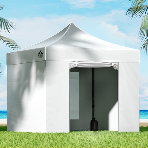 Gazebo Pop Up Marquee 3x3m Folding Wedding Tent Gazebos Shade White