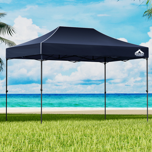 Gazebo Pop Up 3x4.5m w/Base Podx4 Marquee Folding Outdoor Wedding Camping Tent Shade Canopy Navy