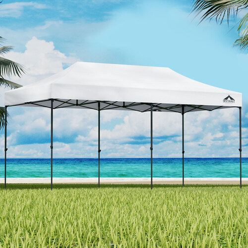 Instahut Gazebo Pop Up Marquee 3x6m Outdoor Tent Folding Wedding Gazebos White