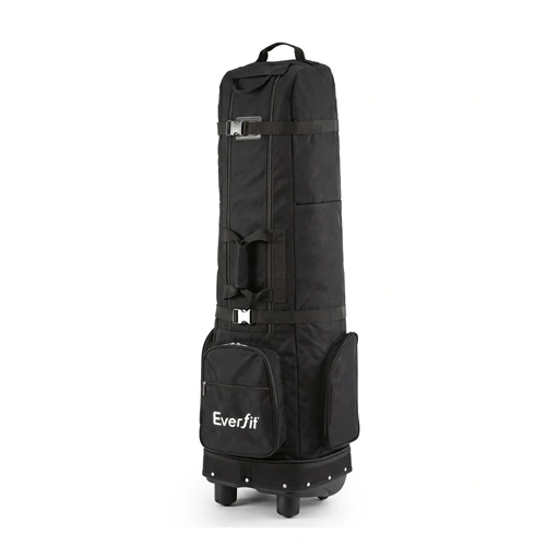 Golf Travel Bag Flight Cover Foldable Soft Case Wheels Black