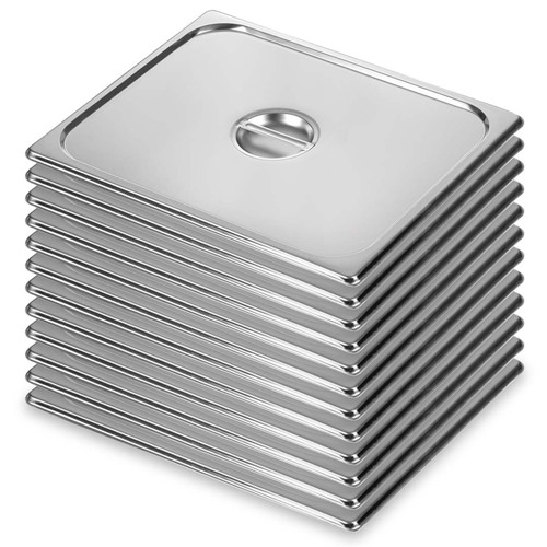 12X Gastronorm GN Pan Lid Full Size 1/1 Stainless Steel Tray Top Cover