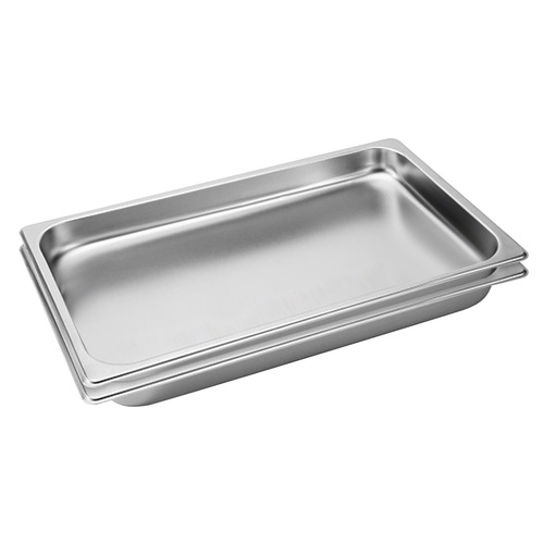  2X Gastronorm GN Pan Full Size 1/1 GN Pan 4cm Deep Stainless Steel Tray