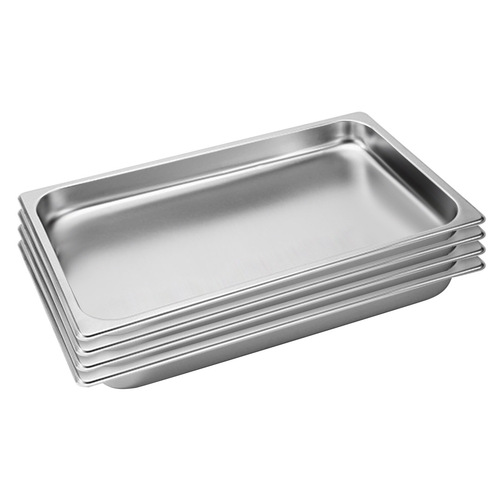  4X Gastronorm GN Pan Full Size 1/1 GN Pan 4cm Deep Stainless Steel Tray