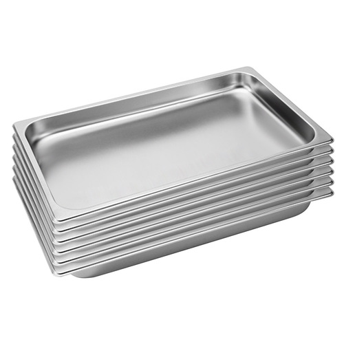  6X Gastronorm GN Pan Full Size 1/1 GN Pan 4cm Deep Stainless Steel Tray