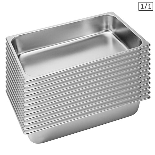 12X Gastronorm GN Pan Full Size 1/1 GN Pan 10cm Deep Stainless Steel Tray