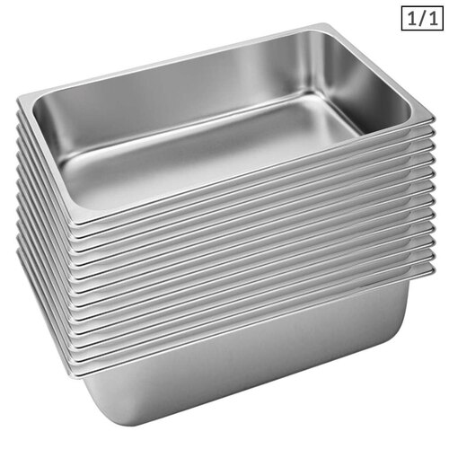 12X Gastronorm GN Pan Full Size 1/1 GN Pan 15cm Deep Stainless Steel Tray